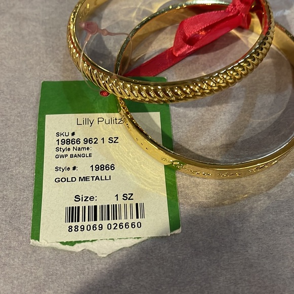 Lilly Pulitzer Gold Metal Bangle Bracelet Set – NWT Matching Set - Picture 4 of 6
